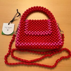 Kate Spade x Target Red and Pink Colorblock Bead Bag